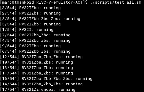 Running the riscv-arch-test against my RISC-V emulator.